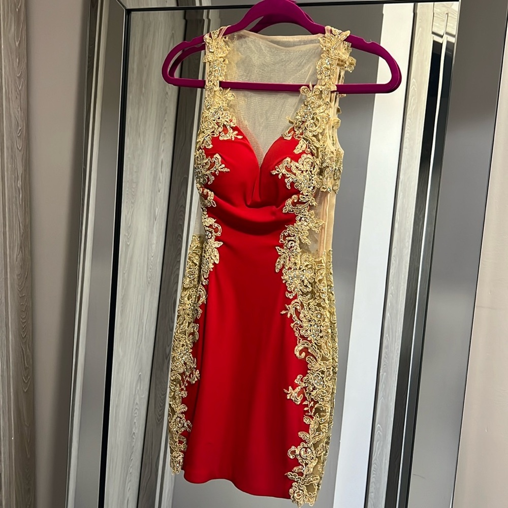 Lacy sexy red dress